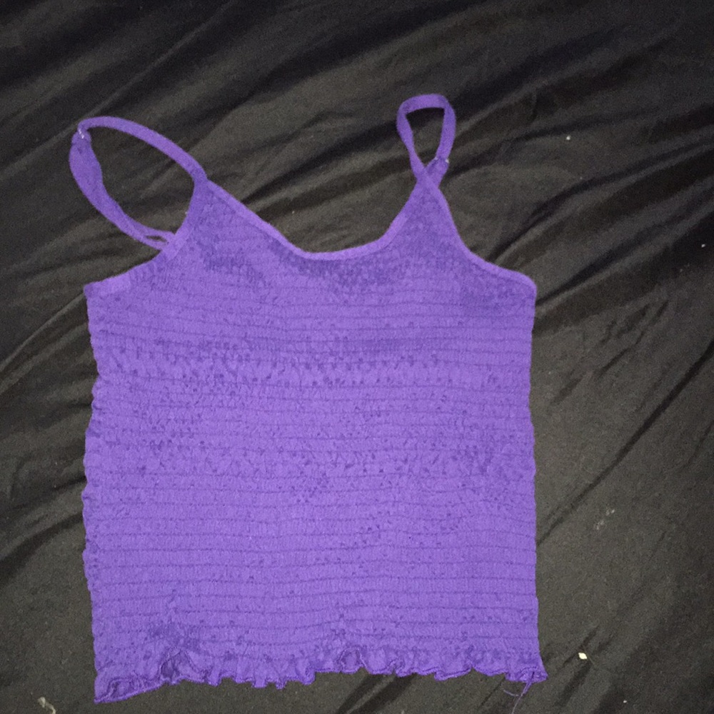 Purple bluenoots fited crop tank